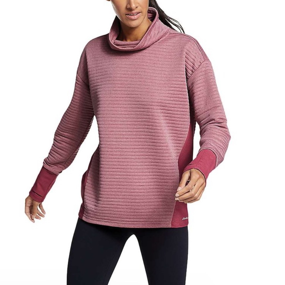 Eddie Bauer Motion Women's Dash Point LS Funnel Neck Top Size M